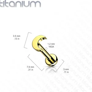 Rustokoru/traguskoru, Implant Grade Titanium Mini Crescent Moon