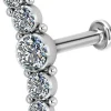 Rustokoru/traguskoru, Long Titanium Curved Labret with CZ