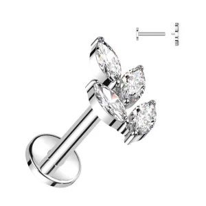 Rustokoru/traguskoru, Marquise Leaf Top -titaaninen labret