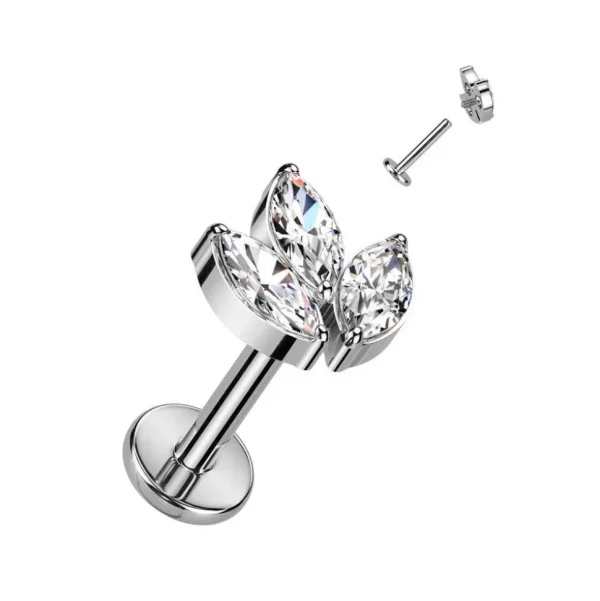 Rustokoru/traguskoru, Marquise Leaf -titaaninen labret