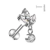 Rustokoru/traguskoru, Marquise Leaf Dangle -titaaninen labret