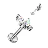 Rustokoru/traguskoru, Marquise Crystal Top in AB -titaaninen labret