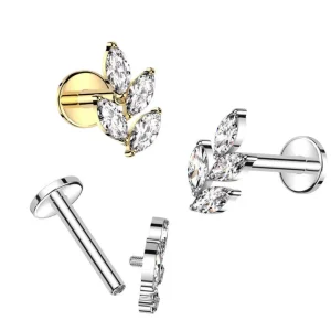Rustokoru/traguskoru, Marquise Leaf Top -titaaninen labret