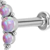 Rustokoru/traguskoru, Medium Titanium Curved Labret with Pink Opal