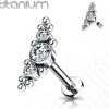 Rustokoru/traguskoru, Medium Titanium Curved Labret with CZ