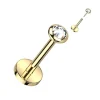 Rustokoru/traguskoru, Push In CZ Top in Gold -titaaninen labret