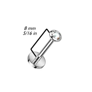 Rustokoru/traguskoru, Push In CZ Top in Gold -titaaninen labret