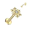 Rustokoru/traguskoru, Snowflake Top in Gold -titaaninen labret