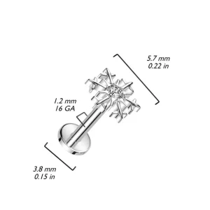 Rustokoru/traguskoru, Snowflake Top -titaaninen labret