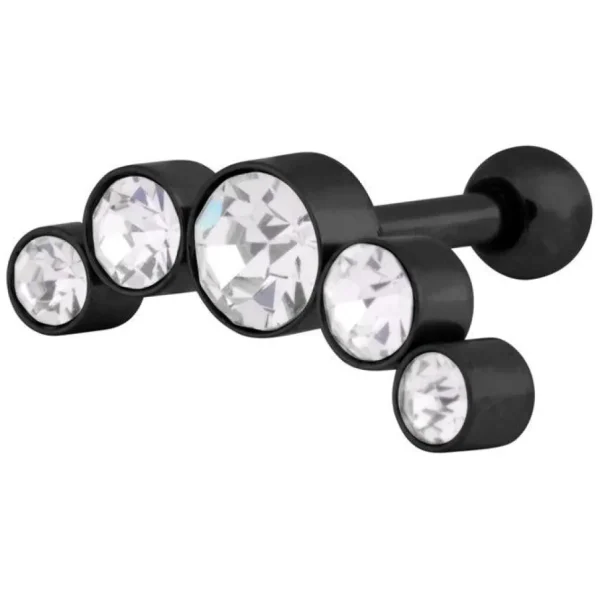 Rustokoru/traguskoru, Steel Blackline® Jewelled Curve Barbell