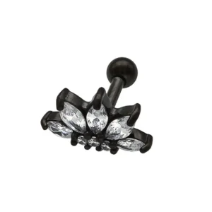 Rustokoru/traguskoru, Steel Blackline® CZ Lotus Barbell