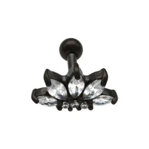 Rustokoru/traguskoru, Steel Blackline® CZ Lotus Barbell