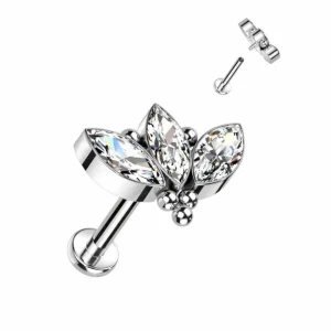 Rustokoru/traguskoru, Titanium 3 Marquise CZ -kivellinen titaanilabret