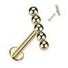 Rustokoru/traguskoru, Titanium Stud in Gold -kivetön titaanilabret