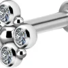 Rustokoru/traguskoru, Titanium Flower Labret with CZ