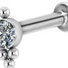 Rustokoru/traguskoru, Titanium Cluster Labret with CZ