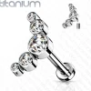 Rustokoru/traguskoru, Titanium 5 CZ Bezel Set Curve Top in Clear