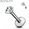 Rustokoru/traguskoru, Titanium Round Large 4mm CZ