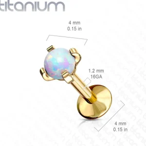 Rustokoru/traguskoru, Titanium Opal in Gold (kaksi pituutta)