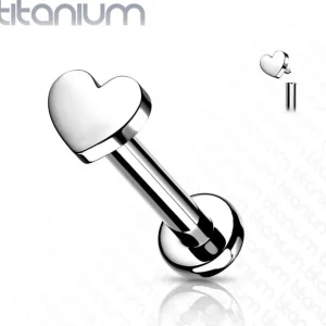 Rustokoru/traguskoru,Titanium Mini Heart -sydän labret