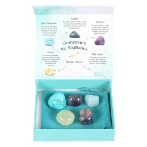 Sagittarius Crystal Tumblestone Set -jousimiehen kivi lahjapakkaus