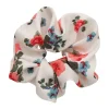 Scrunchie | SUGAR SUGAR, Rosy -valkoinen satiini kukkahiusdonitsi