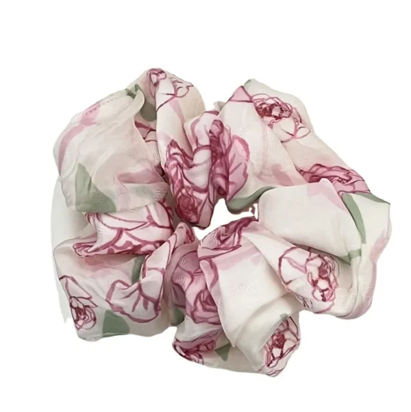 Scrunchie | SUGAR SUGAR, Rosy Kiss -vaaleanpunainen kukkahiusdonitsi