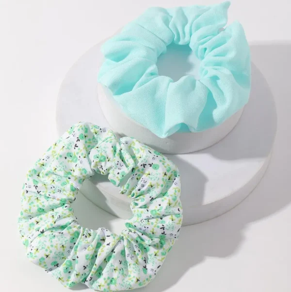 Scrunchie | SUGAR SUGAR, Summer days -vihreä hiusdonitsi tuplapakkaus