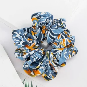 Scrunchie | SUGAR SUGAR, XL Jungle -monivärinen sininen hiusdonitsi