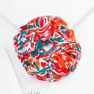 Scrunchie | SUGAR SUGAR, XL Jungle -monivärinen punainen hiusdonitsi