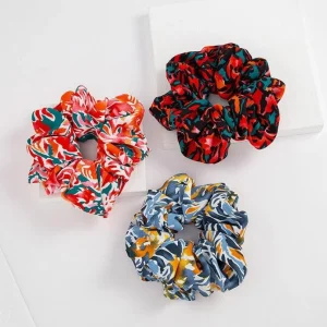 Scrunchie | SUGAR SUGAR, XL Jungle -monivärinen sininen hiusdonitsi