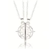 Silver Compass Couple/Friendship Necklace -rakkaus/ystävyyskoru