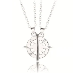 Silver Compass Couple/Friendship Necklace -rakkaus/ystävyyskoru