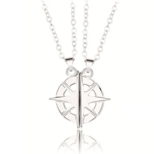 Silver Compass Couple/Friendship Necklace -rakkaus/ystävyyskoru