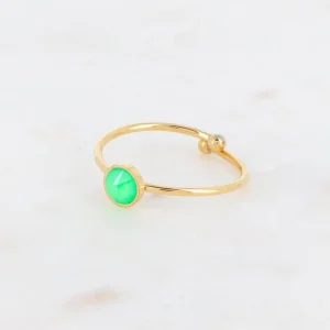 Sormus, BOHM PARIS | Bague Ally -neonvihreä kristallisormus