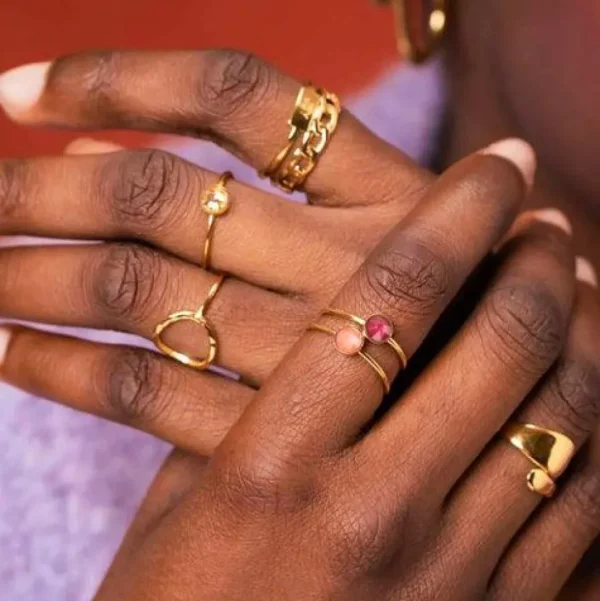 Sormus, BOHM PARIS | Bague Ally -neonvihreä kristallisormus