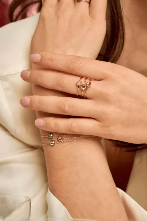 Sormus, BOHM PARIS | Bague Ally -neonvihreä kristallisormus
