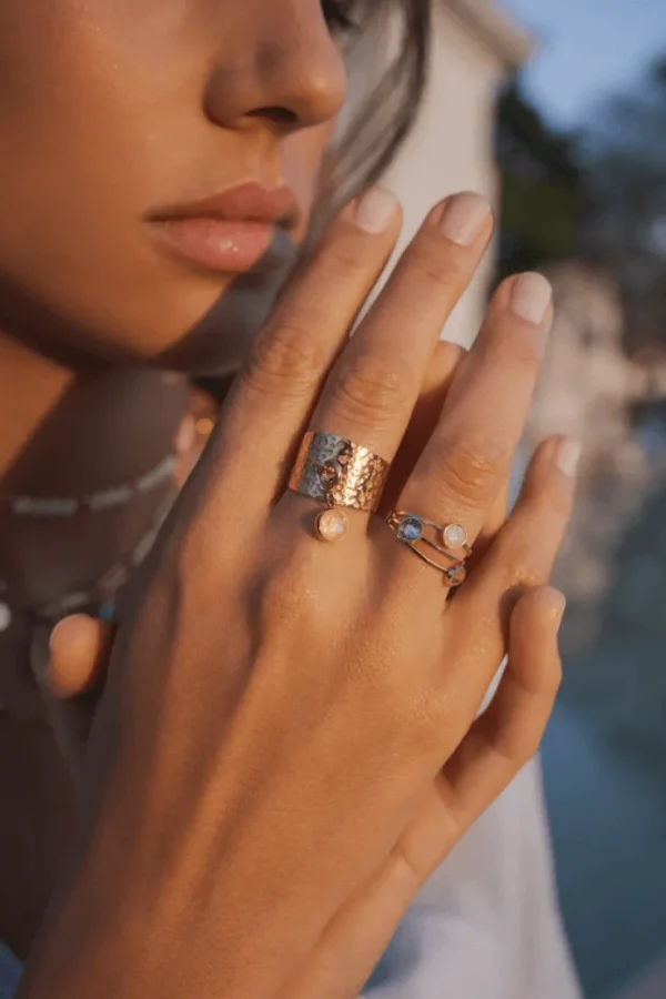 Sormus, BOHM PARIS | Bague Bella -ruusunpunainen kristallisormus