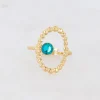 Sormus, BOHM PARIS | Bague Bulles -tummanturkoosi ovaalisormus