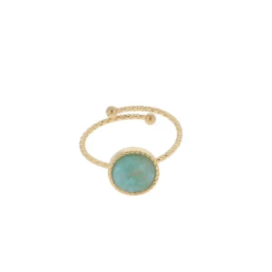 Sormus, BOHM PARIS | Bague Chloe dorée avec amazonite