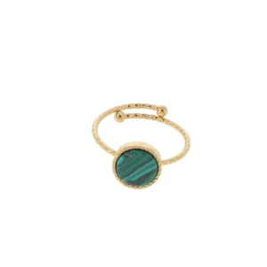 Sormus, BOHM PARIS | Bague Chloe dorée avec malachite