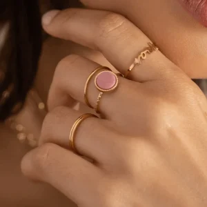 Sormus, BOHM PARIS | Bague Chloe -labradoriitti luonnonkivisormus