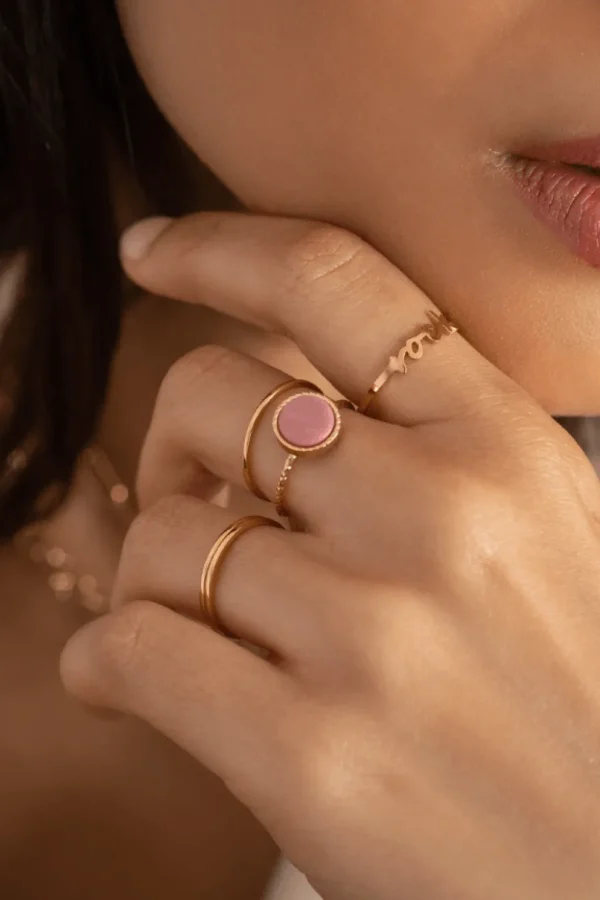 Sormus, BOHM PARIS | Bague Chloe dorée avec nacre
