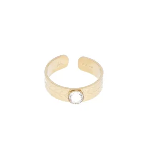 Sormus, BOHM PARIS | Bague dorée crystal -kirkaskivinen kristallisormus