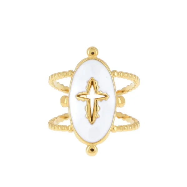 Sormus, BOHM PARIS | Bague Gabrielle dorée blanc -ristisormus
