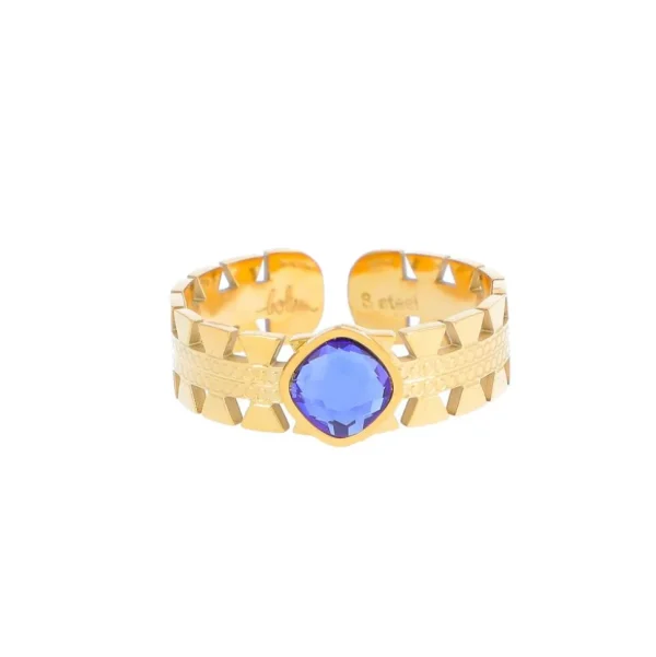 Sormus, BOHM PARIS | Bague Ghita -sinikivinen kristallisormus