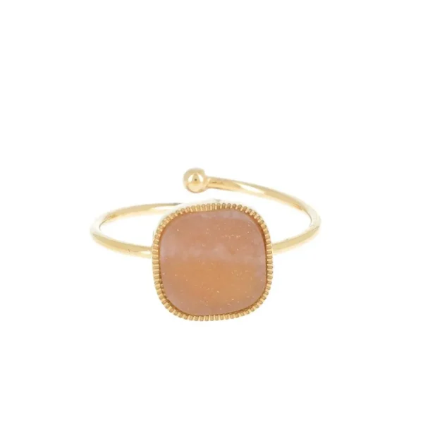 Sormus, BOHM PARIS | Bague Gigi dorée avec avec pierre de soleil
