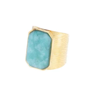 Sormus, BOHM PARIS | Bague Joas dorée avec amazonite