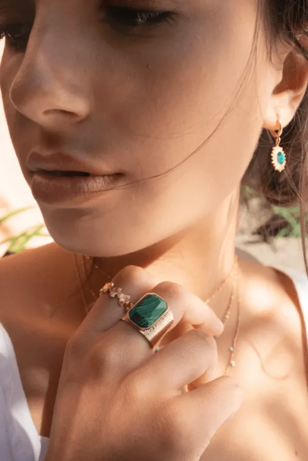 Sormus, BOHM PARIS | Bague Joas dorée avec amazonite