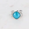 Sormus, BOHM PARIS | Bague Léa rhodium avec crystal azure blue